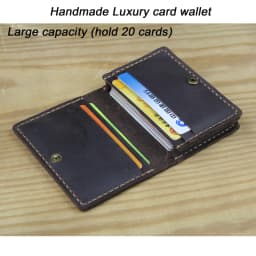 Luxury Handmade Genuine Leather Business Card Holder Men Leather Credit Card Case Small Women Card ID Holder Cover Card Wallet