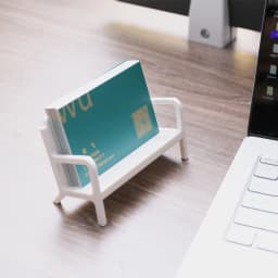 Simple White Bench Style Business Card Holder Stand Case Transparent Acrylic Photo Card Desktop Organizer School Office Supplies