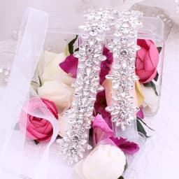 Handmade Silver Crystal Bridal Belt with Ribbons Cookie Patient Belt for Wedding Evening Dresses