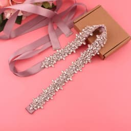 Handmade Silver Crystal Bridal Belt with Ribbons Cookie Patient Belt for Wedding Evening Dresses