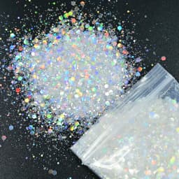 50G/Bag Holographic Mixed Hexagon Shape Chunky Nail Glitter Sequins Sparkly Flakes Slices Manicure Body/Eye/Face Glitter TCF2335