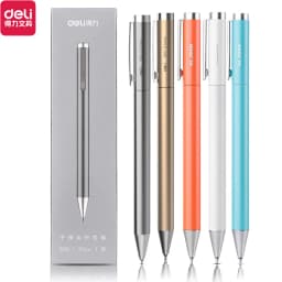 Deli Metal Sign Pen Pens Gold / Silver Gel Pen 0.5mm Refills PREMEC Smooth Refill MiKuni Japan Ink Black School Mi Pen