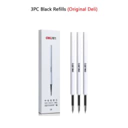 Deli Metal Sign Pen Pens Gold / Silver Gel Pen 0.5mm Refills PREMEC Smooth Refill MiKuni Japan Ink Black School Mi Pen