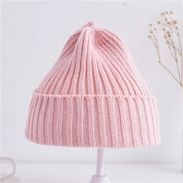 Baby Kids Ribbed Knitted Beanie Hats For Girls Boys Casual Toddlers Windproof Cap 6M-4Years Baby Photography Props Accessories