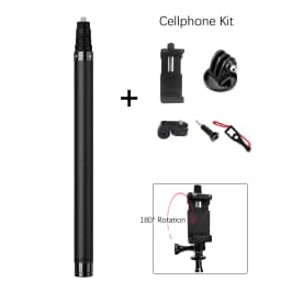 1.2m 3m Carbon Fiber Invisible Selfie Stick Bullet Time Rotating Handle Tripod for GoPro Insta360 X6 X5 X4 DJI Osmo 360 Camera