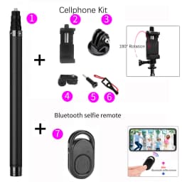 1.2m 3m Carbon Fiber Invisible Selfie Stick Bullet Time Rotating Handle Tripod for GoPro Insta360 X6 X5 X4 DJI Osmo 360 Camera