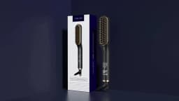 ANLAN Beard Hair Straightening Brush Hot Heated Comb Men Beard Multifunctional Straightener Ceramic Comb Quick Hair Styler