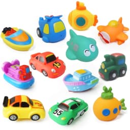 Bath Toy Swimming Water Toys Cartoon Soft Rubber Car Boat Plane Float Squeeze Sound Water Spray Kids Water Play Toys Gifts