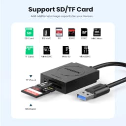 UGREEN Card Reader USB3.0 to SD Micro SD TF Card Adapter for Laptop PC USB to Multi Card adapter Cardreader Smart Card Reader