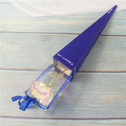 Galaxy Rose Eternal 24K Gold Flower Foil Plastic Artificial Roses Valentines Day Gift Beauty Golden Flowers for Wedding Decor