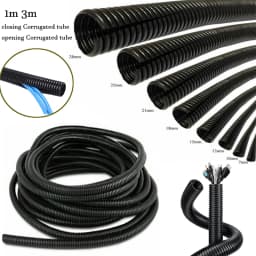 3/1m Insulation Corrugated Tube Pipe Nylon Wire Harness Casing Cable Sleeves Cord Duct Cover Auto Car Mechanical Line Protector