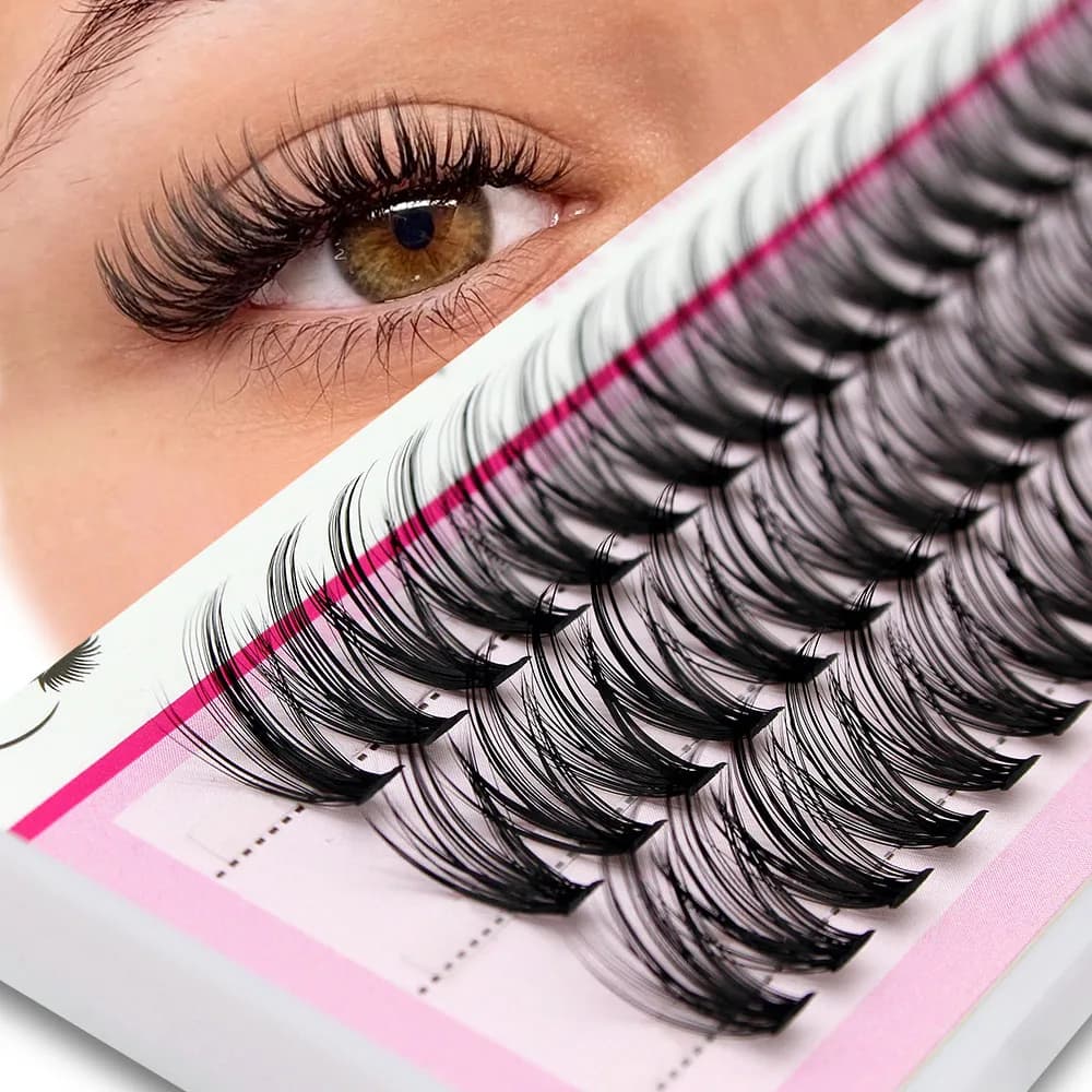 New Version Moonlily Professional Mink EyeLashes Extension Silk 3D Volume Lashes Bundles Makeup Grafting False Cluster Eyelash
