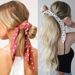 Fashion Dots Scrunchies Long Hair Rope Korean Hair Ties for Women Ponytail Scarf Sweet Elastic Hair Band Hair Accessories