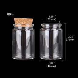 2pcs/lot 50ml 60ml 80ml 100ml 120ml 150ml Glass Bottles with Cork Candy Spice Jars for Art Crafts Wedding Favors 6 Sizes U-pick