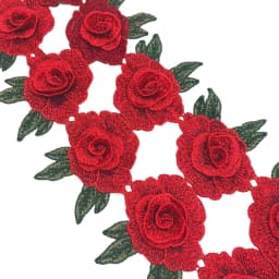 3Pcs Red Embroidery Flower Clothes Patches Fabric Wedding Christmas Bags Curtain Festival Decoration DIY Sewing Repair