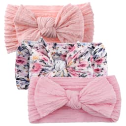 3Pcs/Set Soft Nylon Baby Bow Headband Newborn Girl Daisy Flower Print Hair Bands Topknot High Elastic Kids Braided Headwraps