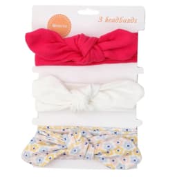 3Pcs/Set Solid Cotton Baby Headband with Card Heart Striped Print Bow Tie Knot Hair Band For Girls Headwrap Newborn Accessories