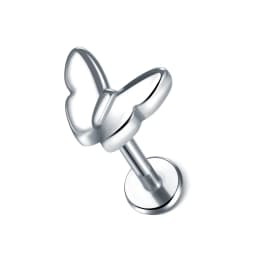 1PC Steel Moon Lighting Labret Bar Rings Crystal Flower Tragus Cartilage Piercing Rook Lobe Ear Helix Piercing Screw Fit Top 16g