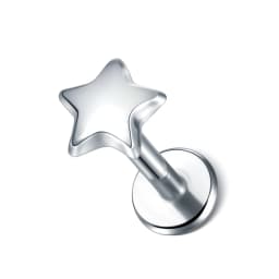 1PC Steel Moon Lighting Labret Bar Rings Crystal Flower Tragus Cartilage Piercing Rook Lobe Ear Helix Piercing Screw Fit Top 16g