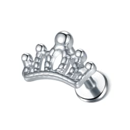1PC Steel Moon Lighting Labret Bar Rings Crystal Flower Tragus Cartilage Piercing Rook Lobe Ear Helix Piercing Screw Fit Top 16g