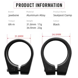 JawboneBicycle Seat Post Clamp CNC Alloy Light Saddle Seating Post for 25.4 27.2 30.9 31.6 mm Lock Bike Cycling Accessories