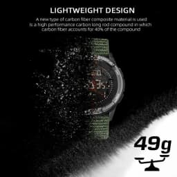 NORTH EDGE ALPS Men's Digital Carbon Fiber Watch Shock Militray Sports Super Light Outdoor Compass Waterproof 50M Wristwatches