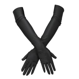 Women Long Gloves Finger Elbow Protection Opera Evening Party Prom Costume Adult Fashion Accessories Breathable Black Mittens