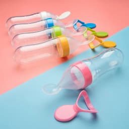 Squeezing Feeding Bottle Silicone Newborn Baby Training Rice Cereal Food Spoon Supplement Feeder Safe Useful Tableware For Kids
