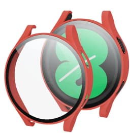 Glass+Case for Samsung Galaxy Watch 4/5/6 44mm 40mm, All-Around Screen Protector Hard PC Bumper Tempered Glass for Galaxy Watch
