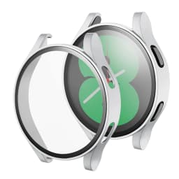 Glass+Case for Samsung Galaxy Watch 4/5/6 44mm 40mm, All-Around Screen Protector Hard PC Bumper Tempered Glass for Galaxy Watch