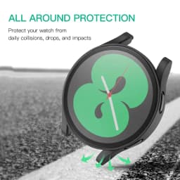Glass+Case for Samsung Galaxy Watch 4/5/6 44mm 40mm, All-Around Screen Protector Hard PC Bumper Tempered Glass for Galaxy Watch