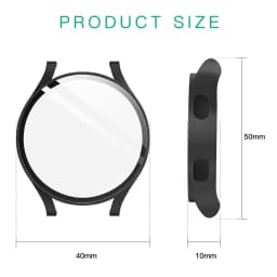 Glass+Case for Samsung Galaxy Watch 4/5/6 44mm 40mm, All-Around Screen Protector Hard PC Bumper Tempered Glass for Galaxy Watch