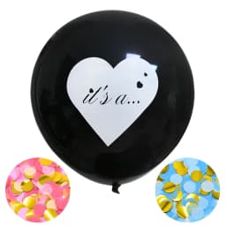 1Set 36'' Giant Boy or Girl Black Latex Balloon Blue Pink Confetti Baby Shower Globos Gender Reveal Party Decoration Supplies