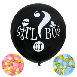 1Set 36'' Giant Boy or Girl Black Latex Balloon Blue Pink Confetti Baby Shower Globos Gender Reveal Party Decoration Supplies