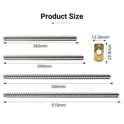 T8*8 Ender 3 Lead Screw Z axis Rod +Brass Nuts Lead 8MM 365/399/400MM for Ender-3 Ender-3 V2 Ender 6 CR-10S CR-10 V2 CR-6 SE I3