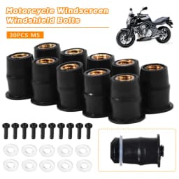 10/30PCS M5 M6 Motorcycle Windscreen Windshield Bolts Screws Metric Rubber Well Nut Fastener For Honda Suzuki Yamaha Kawasaki