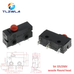 Micro Switch Copper Contact 5A 125/250V Mini Limit Switch No Nc 2/3Pin Roller Arc Rod Quick Button Switch