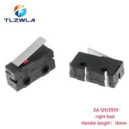 Micro Switch Copper Contact 5A 125/250V Mini Limit Switch No Nc 2/3Pin Roller Arc Rod Quick Button Switch
