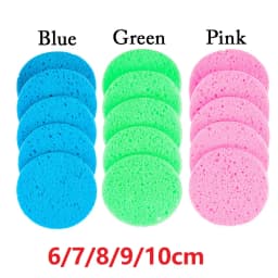 5/10pcs 6/7/8/9cm Face Round Makeup Remover Tool Natural Wood Pulp Sponge Cellulose Compress Cosmetic Puff Facial Washing Sponge