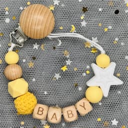 Custom Name Personalise Beech Baby Boy Girl Pacifier Clips Holder Chain Chew Silicone Crown Infant Newborn Teether Teething Gift