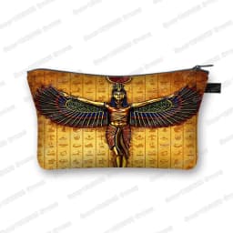 Egyptian Art Print Cosmetic Case Women Makeup Bags Egypt Pharaoh Anubis Toiletry Bag Small Handbag Lipstick Holder Cosmetic Bag