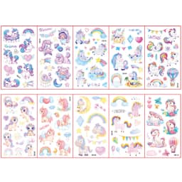 10 Sheets/Set Animal Dinosaur Space Watch Children's Tattoo Stickers Face Arm Body Waterproof Temporary Tattoo for Kids Gift