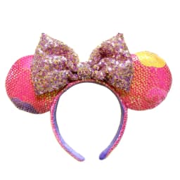 New Disney Mickey Mouse Ears Headband Space mountain Lunar New Year Minnie Bow Pink Sequins Cartoon Anime Headdress Headband Gif