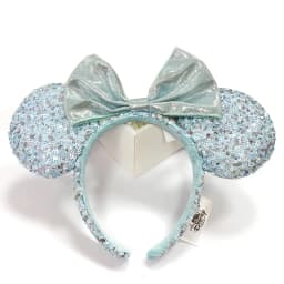 New Disney Mickey Mouse Ears Headband Space mountain Lunar New Year Minnie Bow Pink Sequins Cartoon Anime Headdress Headband Gif