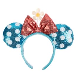 New Disney Mickey Mouse Ears Headband Space mountain Lunar New Year Minnie Bow Pink Sequins Cartoon Anime Headdress Headband Gif