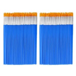 100pcs Paint Brushes Set for Students Acrylic with Flat Round Pointed Paint Brushes Craft Watercolor Oil Painting Brushes