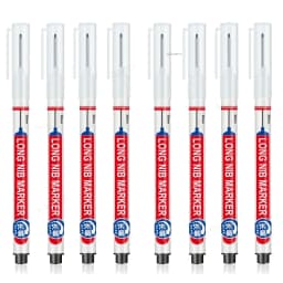 5-8Pcs/Set 20mm Deep Hole Long Nib Head Markers for Woodworking Decoration Waterproof Multi-Purpose Metal Perforating Paint Pen