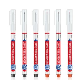 5-8Pcs/Set 20mm Deep Hole Long Nib Head Markers for Woodworking Decoration Waterproof Multi-Purpose Metal Perforating Paint Pen