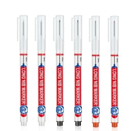 5-8Pcs/Set 20mm Deep Hole Long Nib Head Markers for Woodworking Decoration Waterproof Multi-Purpose Metal Perforating Paint Pen