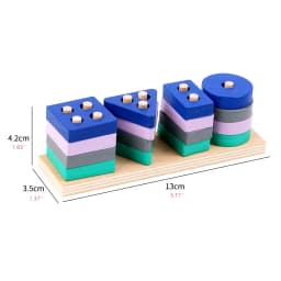 Montessori Toys Wooden Block Puzzle Children Toys Geometric Shape Color Sorter Block Toddler Sorting Math Bricks Stacking Toys